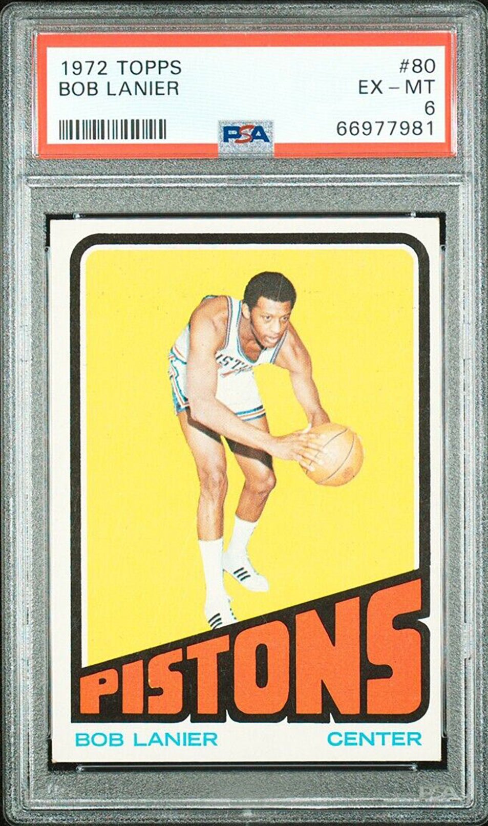 BOB LANIER PSA 6 1972-73 Topps #80 Basketball Base Graded Cards - Hobby Gems