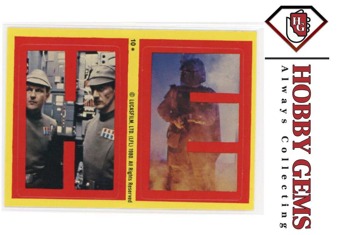 BOBA FETT 1980 Topps Star Wars Empire Strikes Back Sticker H E #10 Star Wars Sticker - Hobby Gems