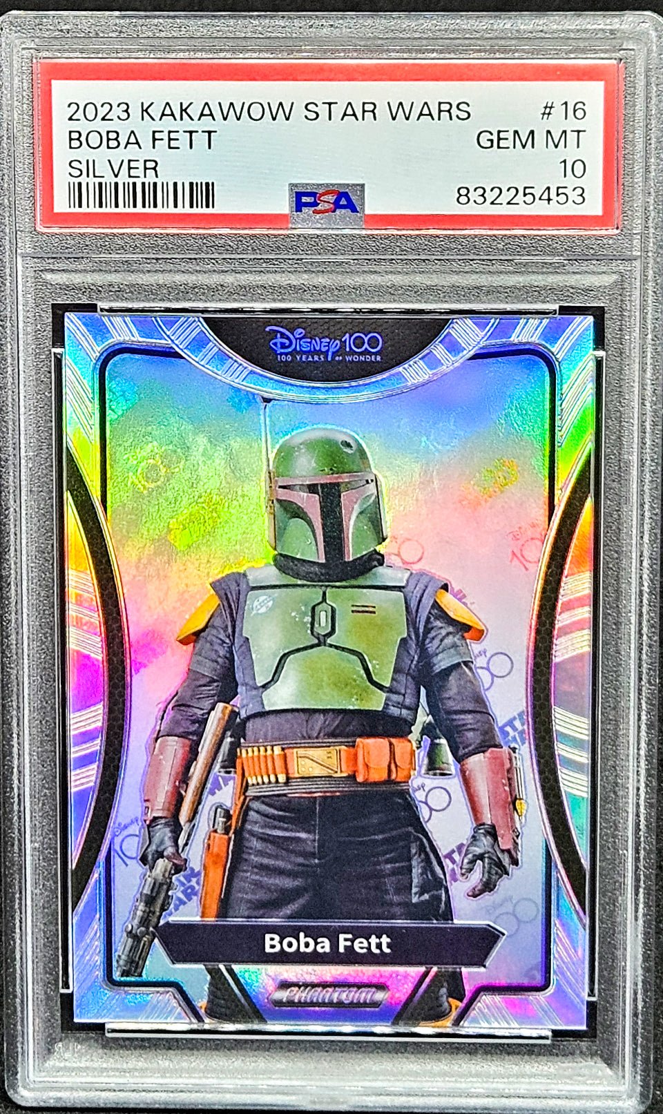 BOBA FETT PSA 10 2023 Kakawow Phantom Disney100 Star Wars Silver #16 C1 Star Wars Graded Cards Parallel - Hobby Gems