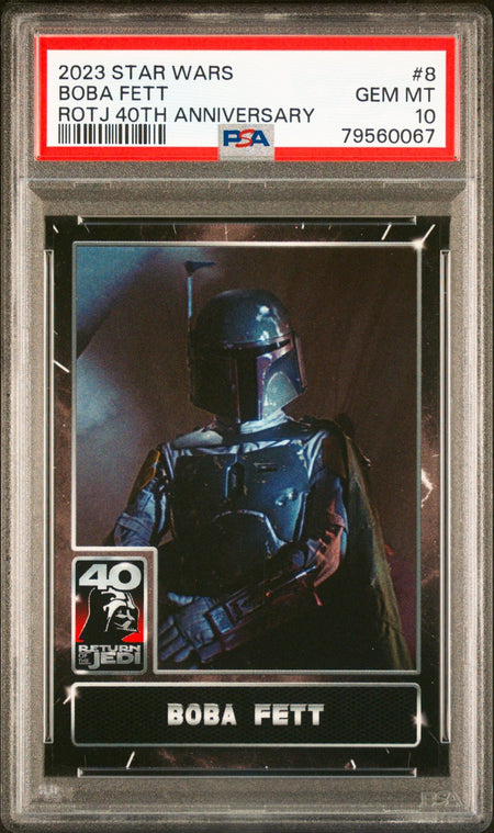 BOBA FETT PSA 10 2023 Topps Star Wars Return of the Jedi 40th Anniversary #8 C4 Star Wars Base Graded Cards Short Print - Hobby Gems