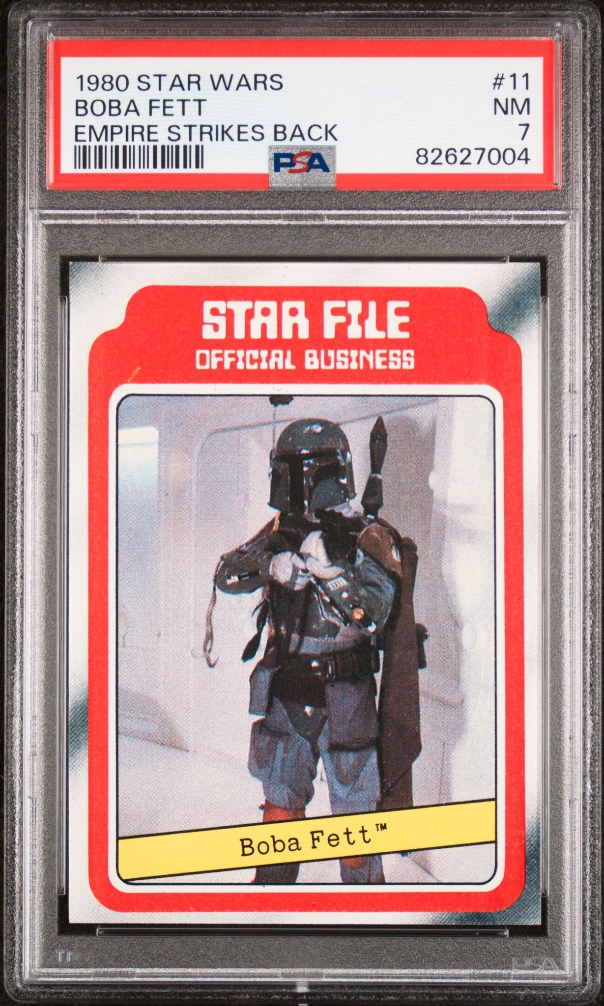 BOBA FETT PSA 7 1980 Star Wars Empire Strikes Back Star File #11 Star Wars Base Graded Cards - Hobby Gems