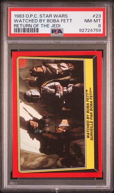 BOBA FETT PSA 8 1983 O - Pee - Chee OPC Star Wars Return of the Jedi #23 C1 Star Wars Base Graded Cards - Hobby Gems