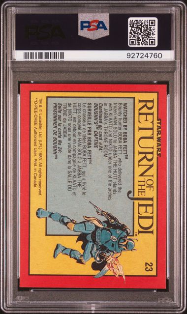 BOBA FETT PSA 8 1983 O - Pee - Chee OPC Star Wars Return of the Jedi #23 C2 Star Wars Base Graded Cards - Hobby Gems