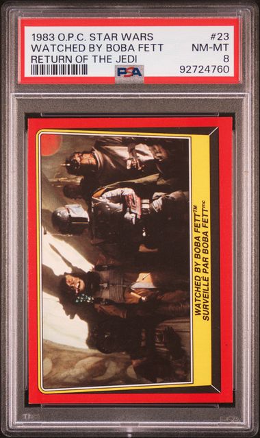 BOBA FETT PSA 8 1983 O - Pee - Chee OPC Star Wars Return of the Jedi #23 C2 Star Wars Base Graded Cards - Hobby Gems