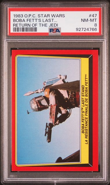 BOBA FETT PSA 8 1983 O - Pee - Chee OPC Star Wars Return of the Jedi #47 Star Wars Base Graded Cards - Hobby Gems