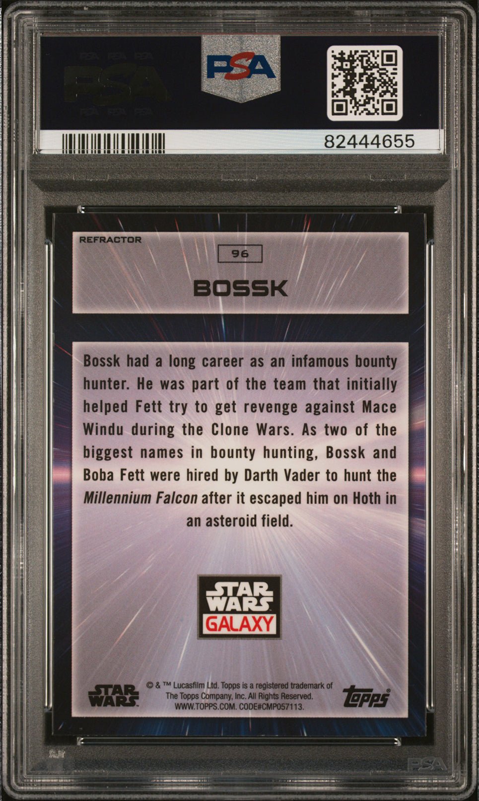 BOSSK PSA 9 2022 Topps Chrome Star Wars Galaxy Refractor Bossk #96 Star Wars Base Graded Cards - Hobby Gems