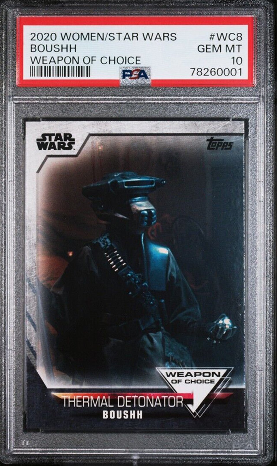 BOUSHH PRINCESS LEIA ORGANA PSA 10 2020 Topps Women of Star Wars Weapon #WC8 Star Wars Base Graded Cards - Hobby Gems