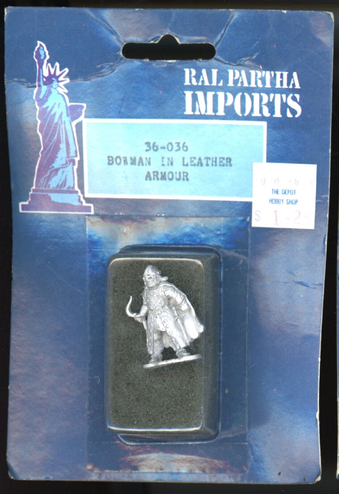 BOWMAN IN LEATHER ARMOUR Ral Partha Imports D&D Miniature Original Packaging Dungeons & Dragons Miniature Toy - Hobby Gems