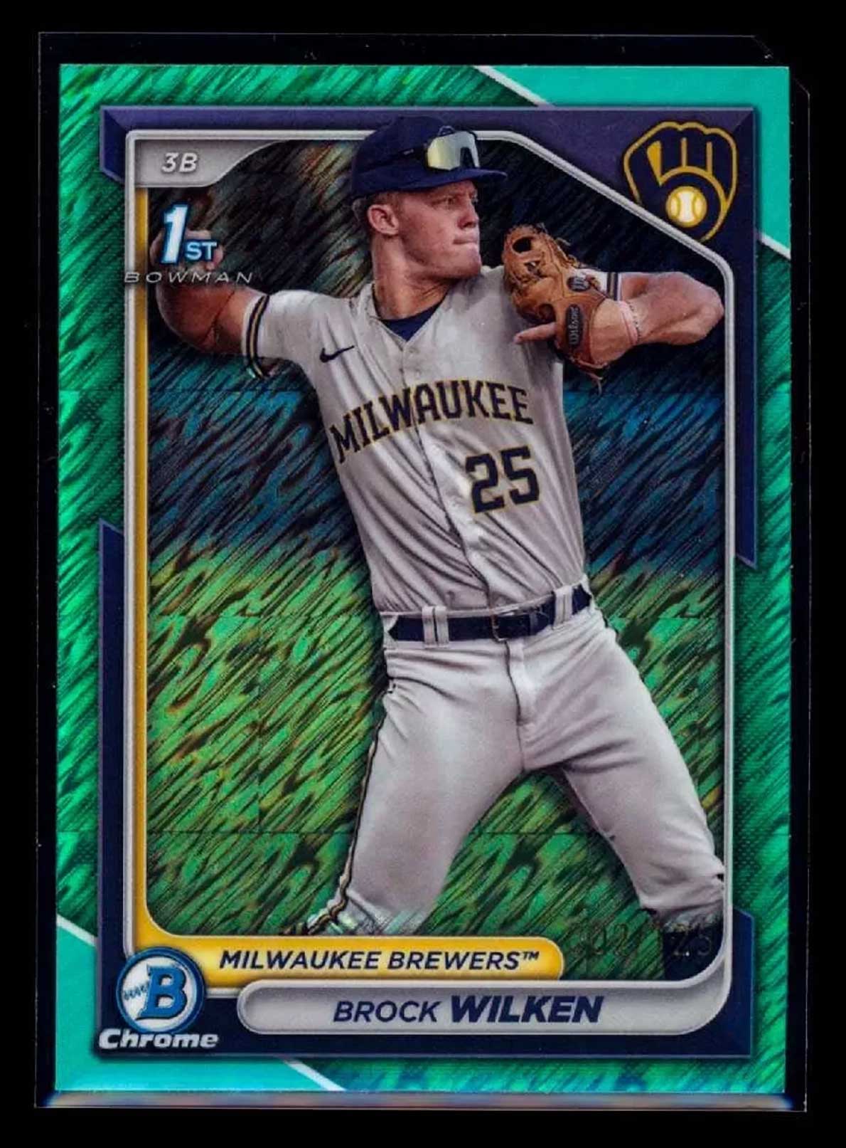 BROCK WILKEN 2024 Bowman Chrome Prospects Aqua Shimmer Refractor #BCP86 2/125 Baseball Parallel Prospect Serial Numbered - Hobby Gems