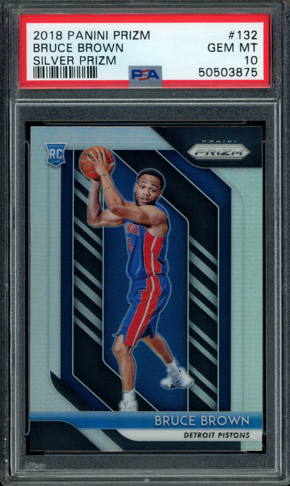 BRUCE BROWN PSA 10 2018-19 Panini Prizm RC Silver Prizm #132 Basketball Graded Cards Parallel RC - Hobby Gems
