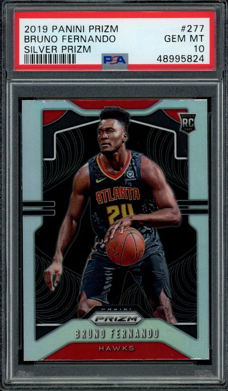 BRUNO FERNANDO PSA 10 2019-20 Panini Prizm RC Silver Prizm #277 Basketball Graded Cards Parallel RC - Hobby Gems