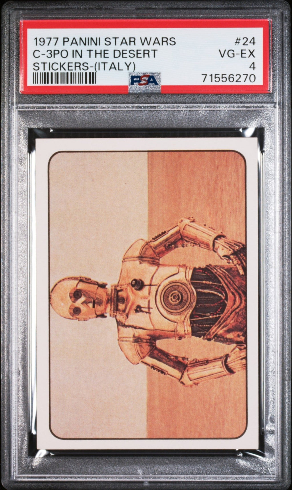 C - 3PO PSA 4 1977 Panini Italy Star Wars Album Stickers #24 Star Wars Graded Cards Sticker - Hobby Gems