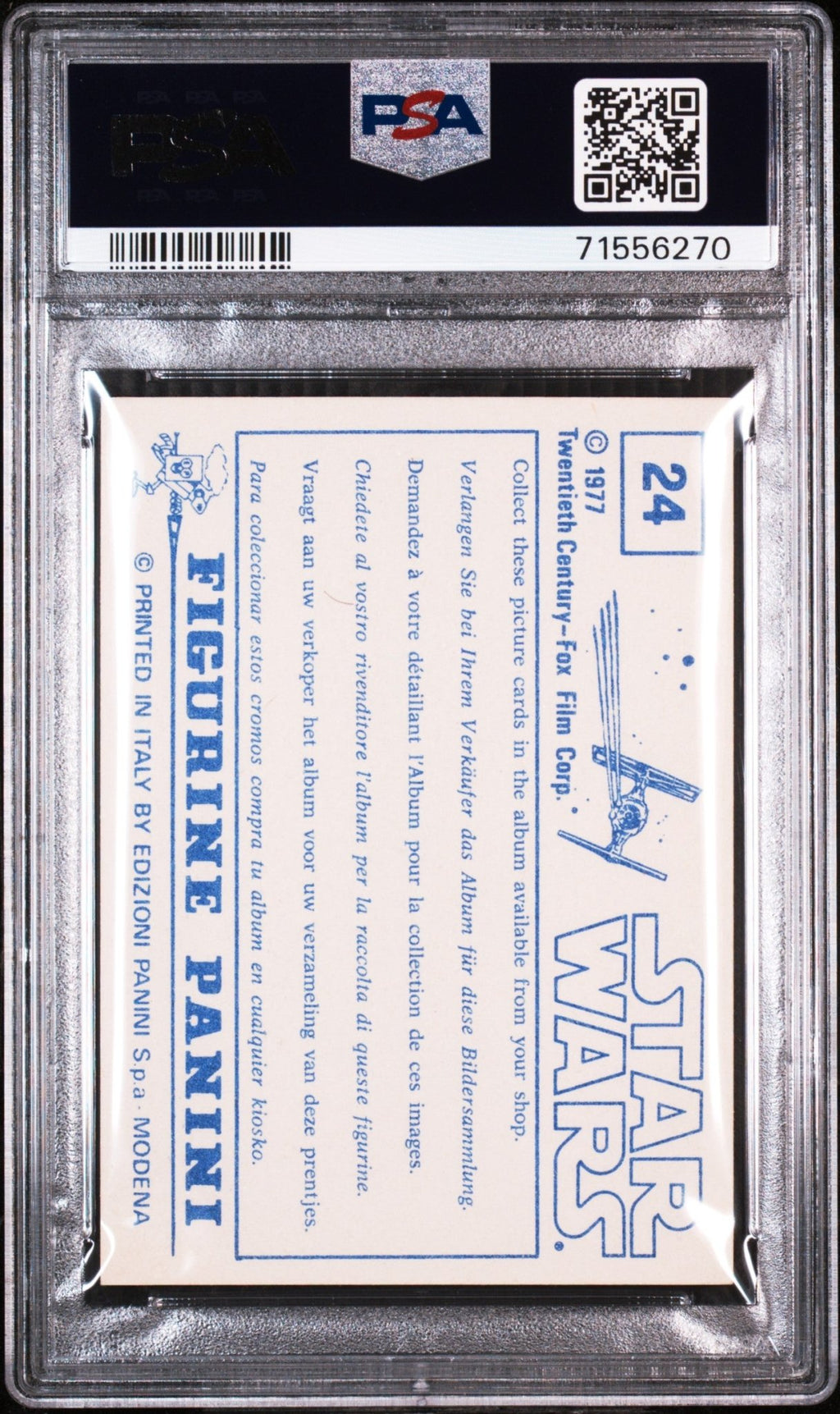 C - 3PO PSA 4 1977 Panini Italy Star Wars Album Stickers #24 Star Wars Graded Cards Sticker - Hobby Gems