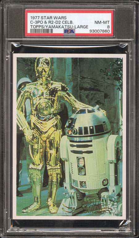 C - 3PO & R2 - D2 PSA 8 1977 Star Wars Topps Yamakatsu Large Celebrate C1 Star Wars Base Graded Cards - Hobby Gems