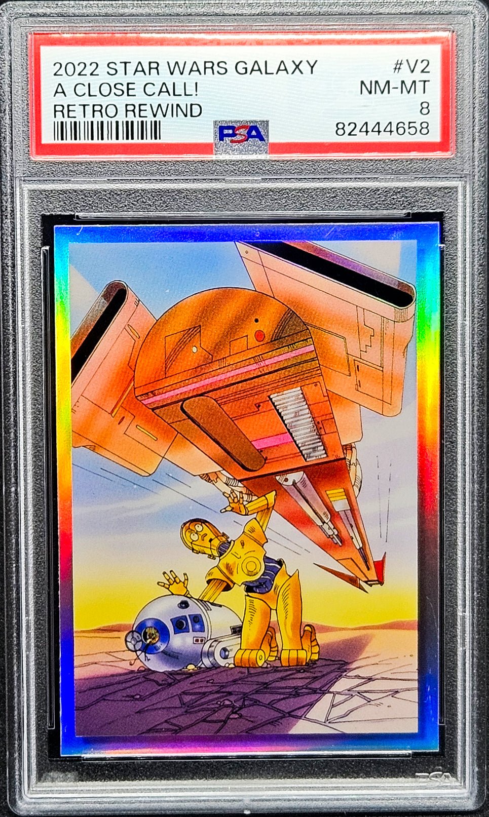 C-3PO R2-D2 PSA 8 2022 Topps Chrome Star Wars Galaxy Retro Rewind #V-2 Star Wars Graded Cards Insert - Hobby Gems