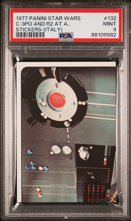 C-3PO R2-D2 PSA 9 1977 Star Wars Italy Panini Stickers Pop 1 #132 Star Wars Graded Cards Sticker - Hobby Gems