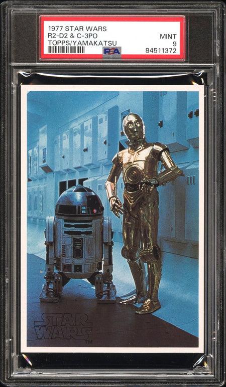 C-3PO R2-D2 PSA 9 1977 Star Wars Topps Yamakatsu Large C1 Star Wars Base Graded Cards - Hobby Gems