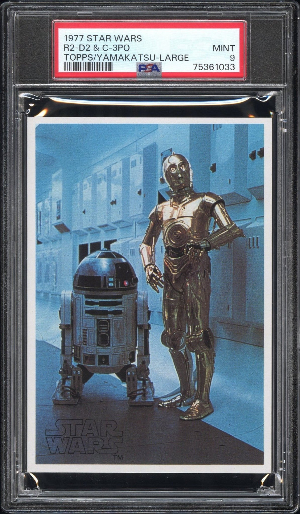 C-3PO R2-D2 PSA 9 1977 Star Wars Topps Yamakatsu Large C2 Star Wars Base Graded Cards - Hobby Gems