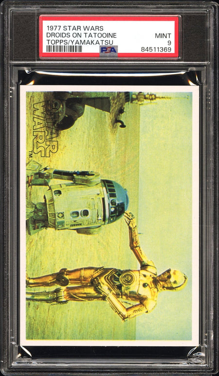 C-3PO R2-D2 PSA 9 1977 Star Wars Topps Yamakatsu Large Droids on Tatooine C1 Star Wars Base Graded Cards - Hobby Gems