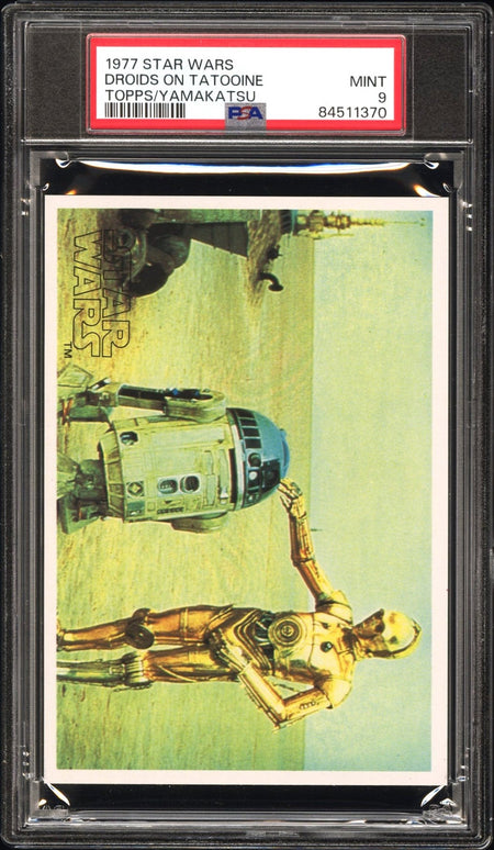 C-3PO R2-D2 PSA 9 1977 Star Wars Topps Yamakatsu Large Droids on Tatooine C2 Star Wars Base Graded Cards - Hobby Gems