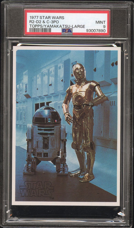 C - 3PO R2 - D2 PSA 9 1977 Topps Yamakatsu Star Wars Large C4 Star Wars Base Graded Cards - Hobby Gems