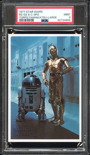 C - 3PO R2 - D2 PSA 9 1977 Topps Yamakatsu Star Wars Large C7 Star Wars Base Graded Cards - Hobby Gems