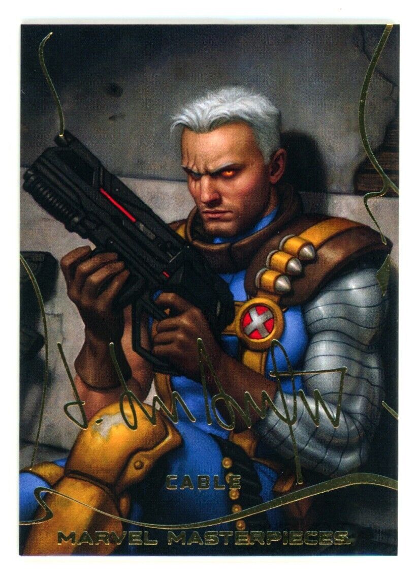 CABLE 2022 UD Marvel Masterpieces Gold Signature Level 2 #44 C1 Marvel Parallel - Hobby Gems