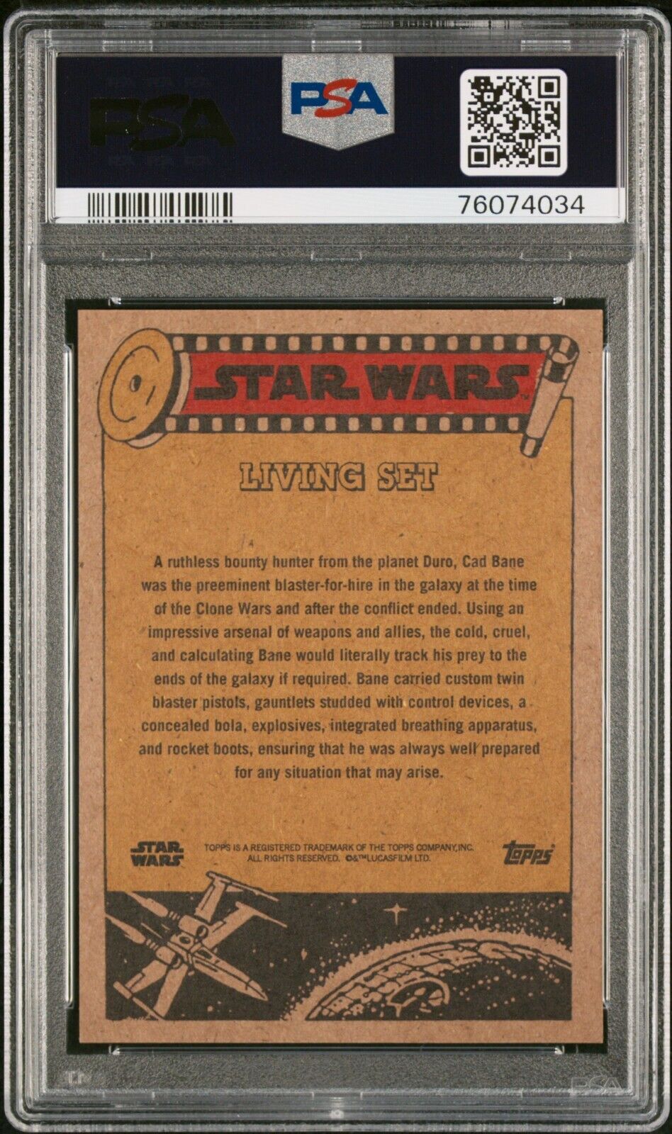 CAD BANE PSA 10 2022 Star Wars Topps Living #290 C1 Star Wars Base Graded Cards Short Print - Hobby Gems