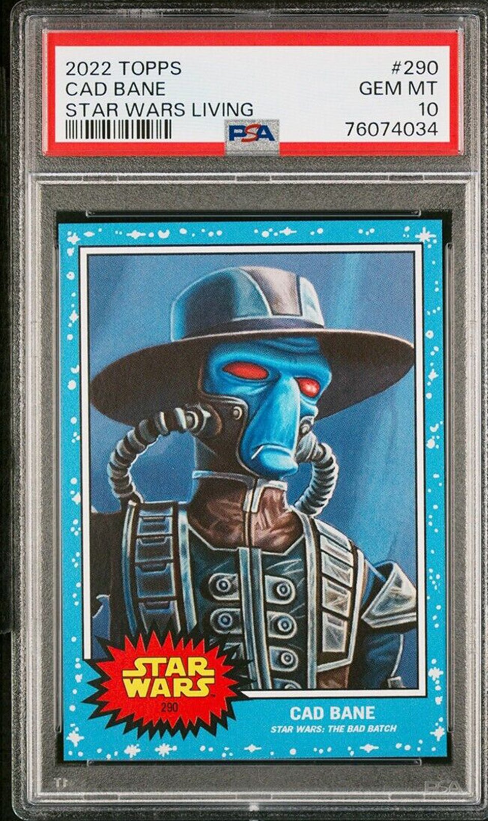 CAD BANE PSA 10 2022 Star Wars Topps Living #290 C1 Star Wars Base Graded Cards Short Print - Hobby Gems