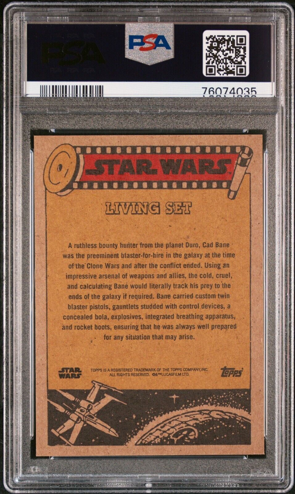 CAD BANE PSA 10 2022 Star Wars Topps Living #290 C2 Star Wars Base Graded Cards Short Print - Hobby Gems