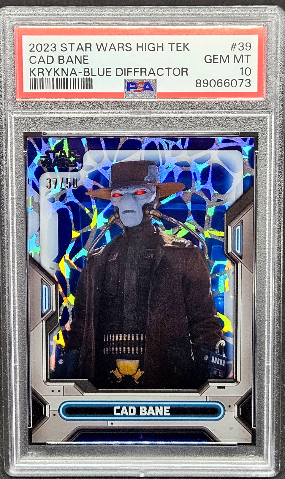 CAD BANE PSA 10 2023 Topps Star Wars High Tek Krykna Blue Diffractor #39 37/50 Star Wars Graded Cards Paralell Serial Numbered - Hobby Gems