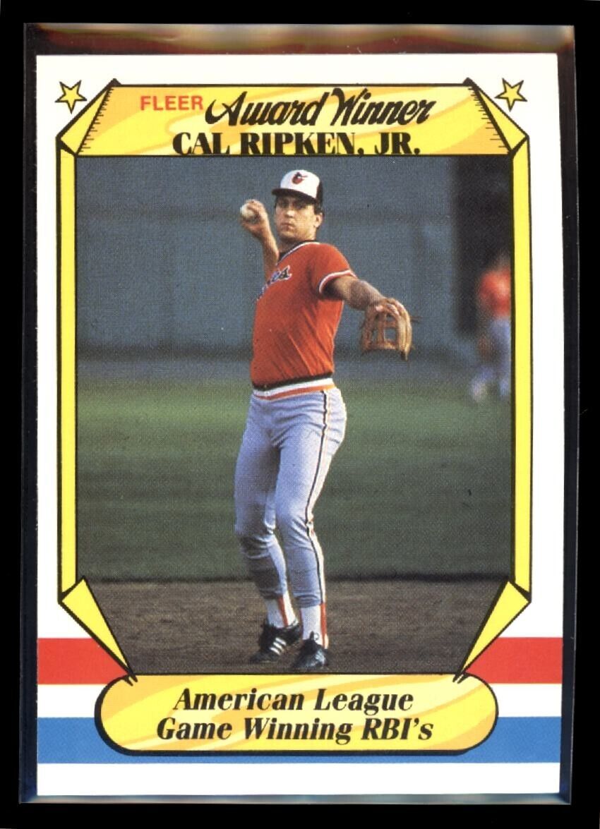 CAL RIPKEN JR 1987 Fleer Award Winner #33 Baseball Base - Hobby Gems
