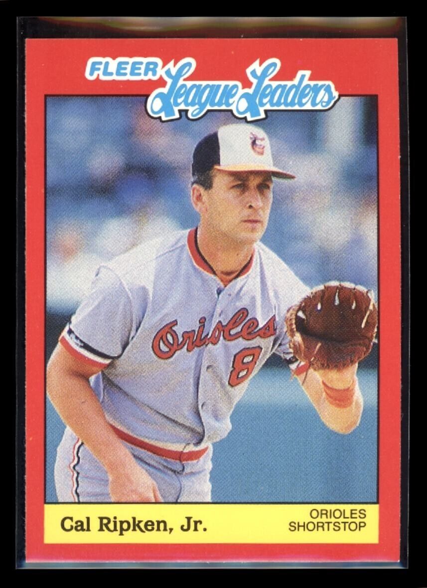 CAL RIPKEN JR 1989 Fleer League Leaders #32 Baseball Base - Hobby Gems