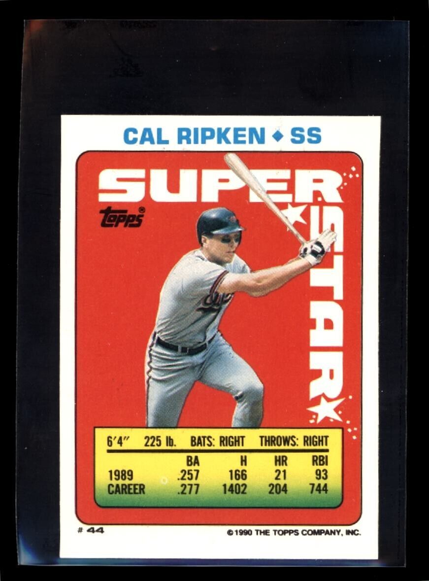 CAL RIPKEN JR 44 1990 Topps Yearbook Stickercard Gary Gaetti 288 Baseball Sticker - Hobby Gems