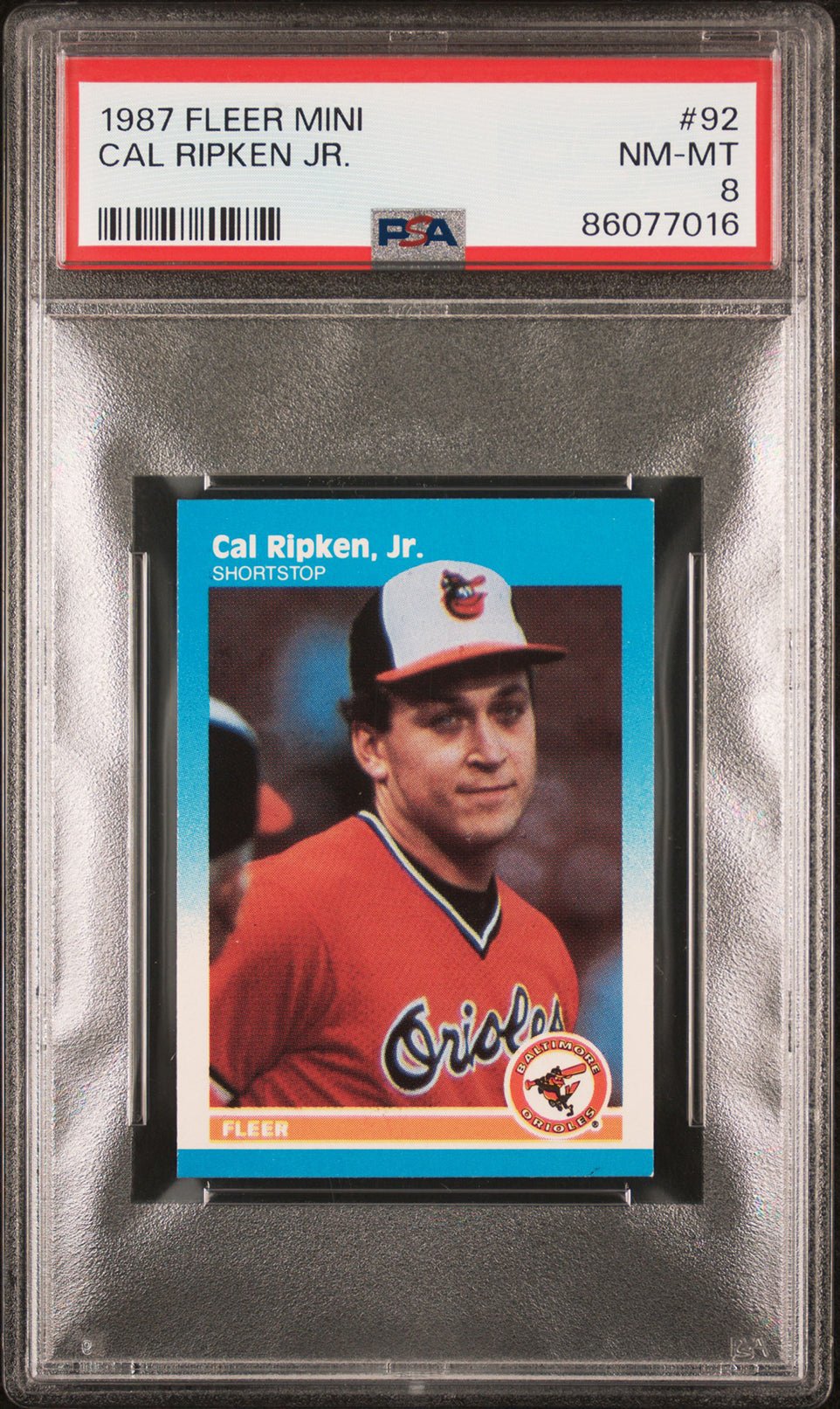 CAL RIPKEN JR PSA 8 1987 Fleer Mini #92 Baseball Base Graded Cards - Hobby Gems