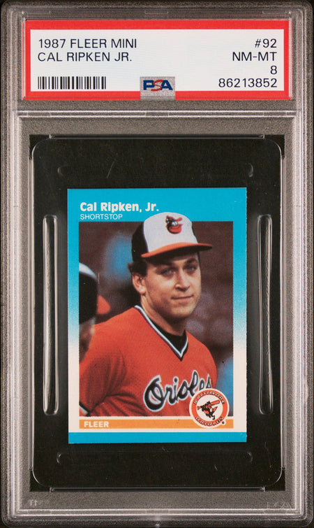 CAL RIPKEN JR PSA 8 1987 Fleer Mini #92 Baseball Base Graded Cards - Hobby Gems