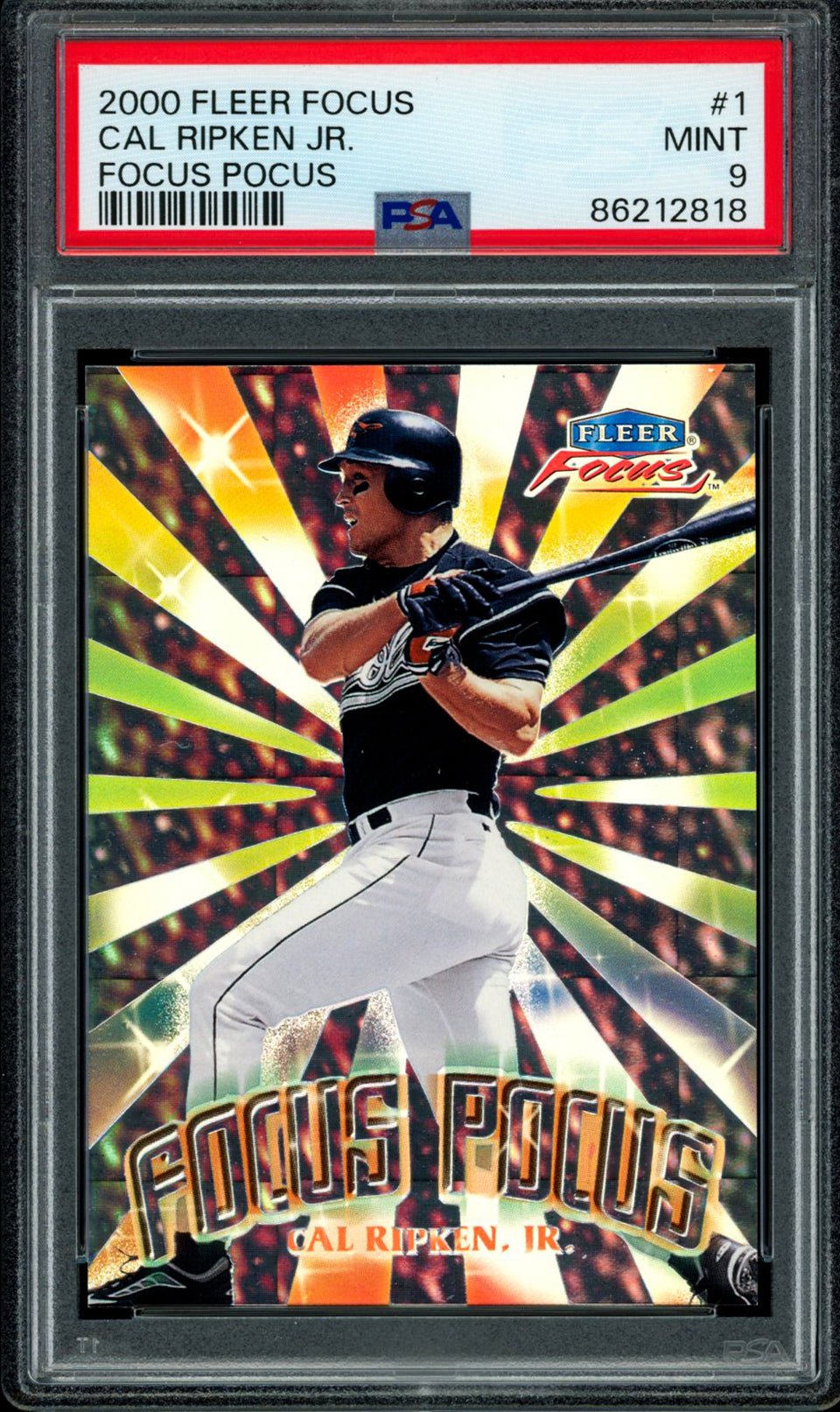 CAL RIPKEN JR PSA 9 2000 Fleer Focus Focus Pocus #1 Baseball Graded Cards Insert - Hobby Gems