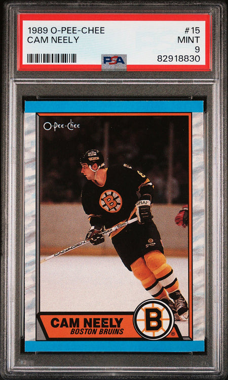 CAM NEELY PSA 9 1989-90 O-Pee Chee #15 Hockey Base Graded Cards - Hobby Gems