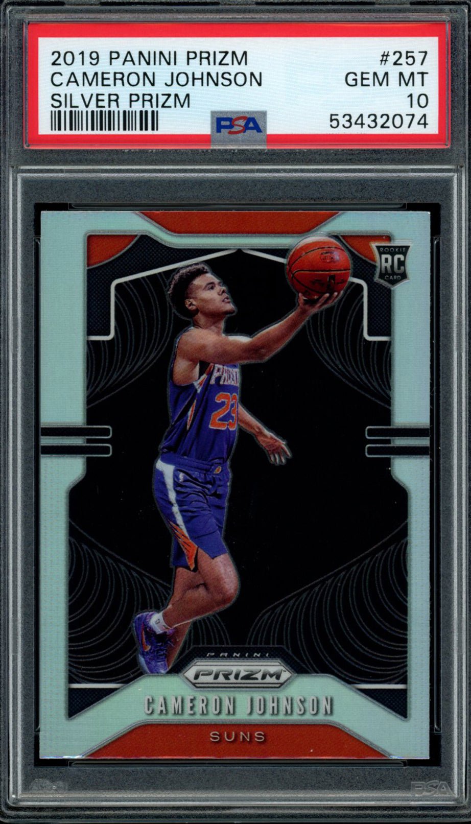 CAMERON JOHNSON PSA 10 2019-20 Panini Prizm RC Silver Prizm #257 Basketball Graded Cards Parallel RC - Hobby Gems