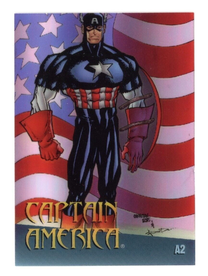 CAPTAIN AMERICA 1997 Skybox Marvel vs Wildstorm Clearchrome #A2 Marvel Insert - Hobby Gems