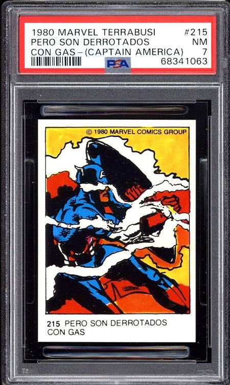 CAPTAIN AMERICA PSA 7 1980 Marvel Terrabusi #215 Marvel Base Graded Cards - Hobby Gems