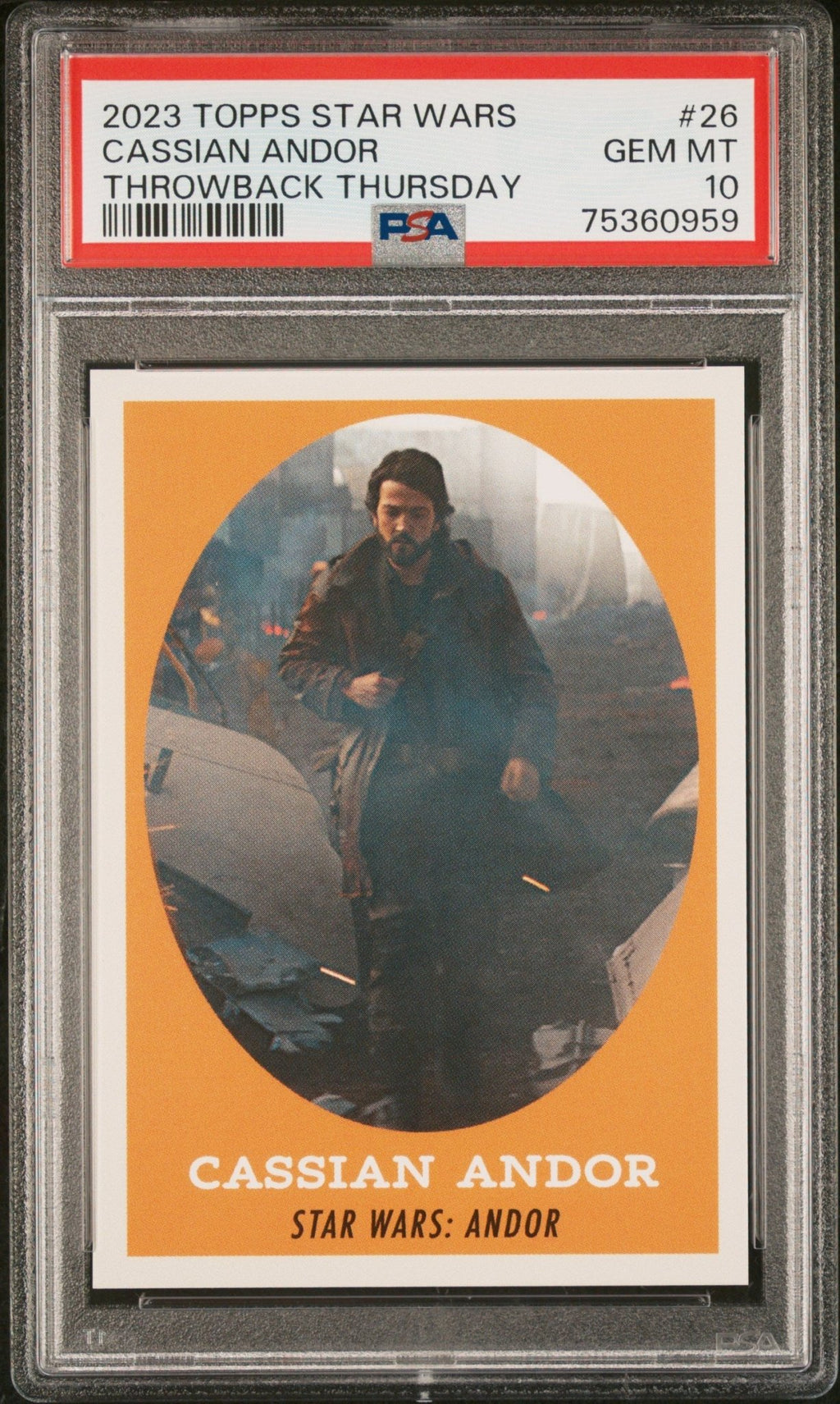 CASSIAN ANDOR PSA 10 2023 Topps Star Wars Throwback Thursday TBT #26 C3 Star Wars Base Graded Cards - Hobby Gems