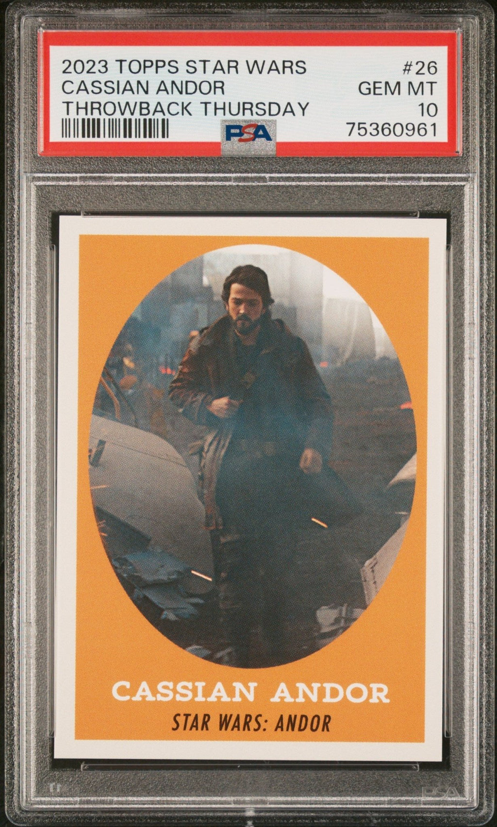 CASSIAN ANDOR PSA 10 2023 Topps Star Wars Throwback Thursday TBT #26 C5 Star Wars Base Graded Cards - Hobby Gems