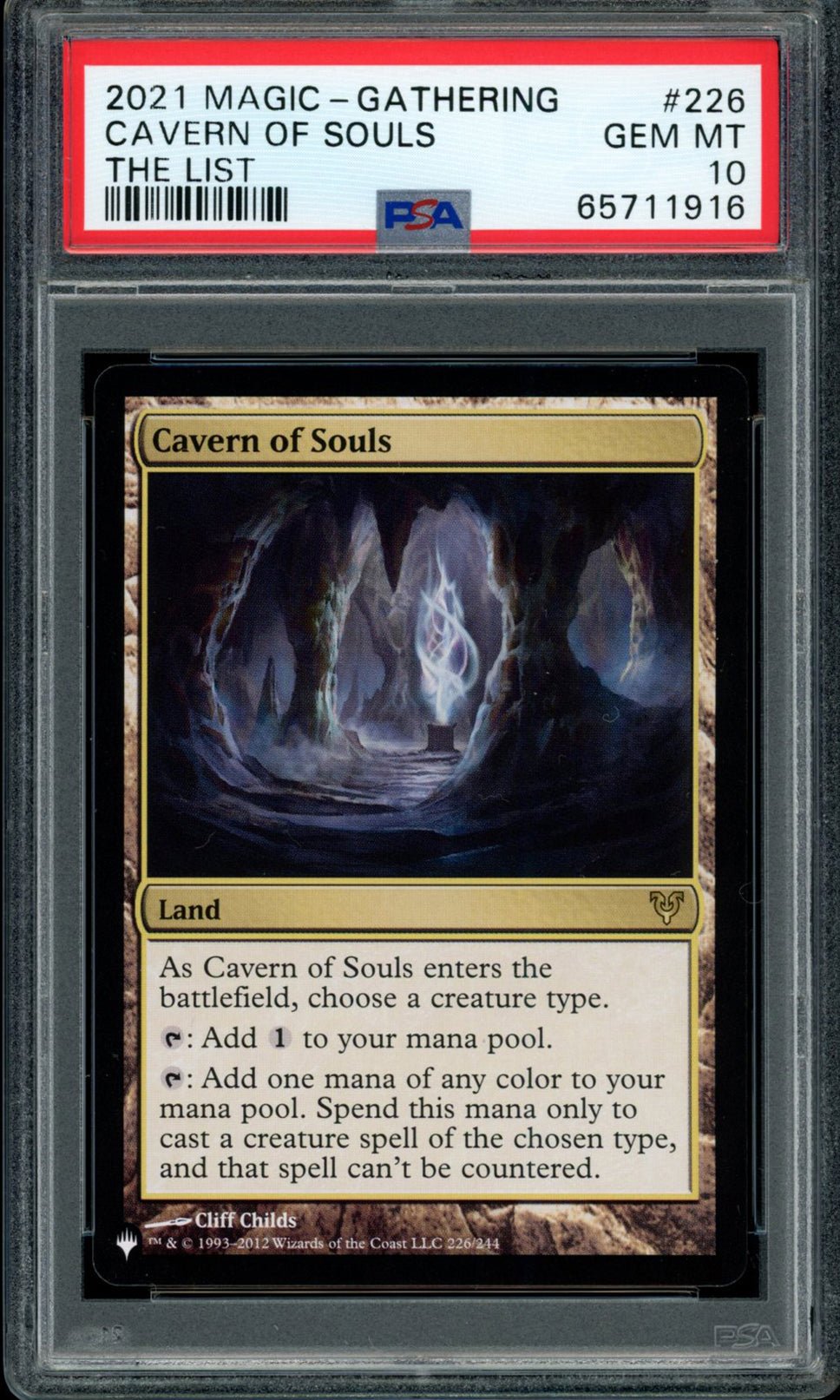 CAVERN OF SOULS PSA 10 2021 The List Magic the Gathering 226 Magic the Gathering Base Graded Cards - Hobby Gems
