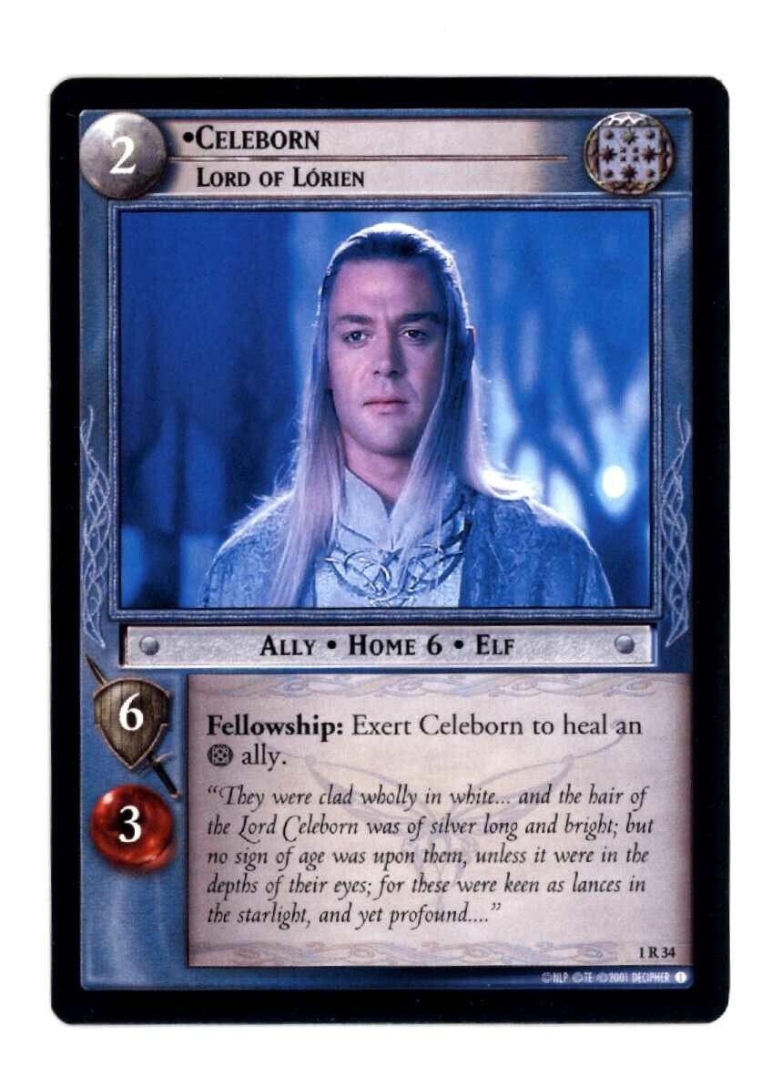 CELEBORN Lord of Lorien Rare 2001 LOTR The Fellowship of the Ring NM 1R34 Lord of the Rings Base - Hobby Gems