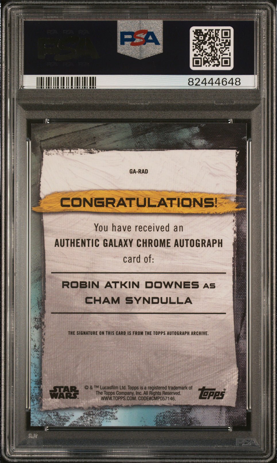 CHAM SYNDULLA PSA 9 2022 Topps Chrome Star Wars Galaxy Auto #GA-RAD Star Wars Autograph Graded Cards Insert - Hobby Gems