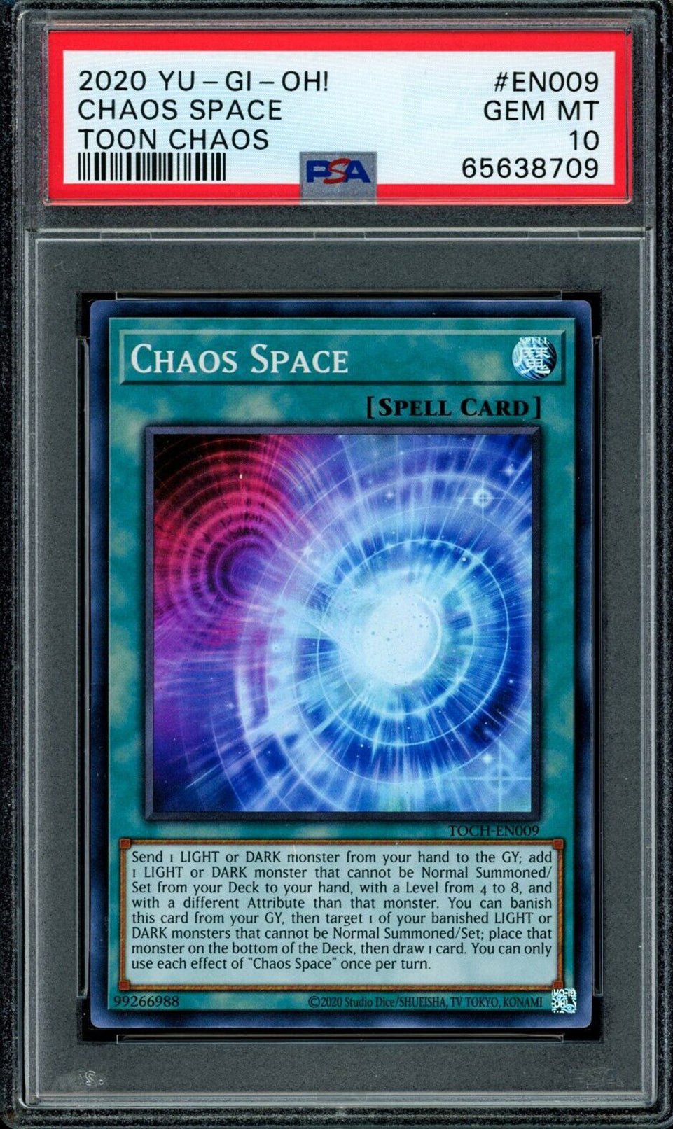 CHAOS SPACE TOCH-EN009 Super Rare PSA 10 2020 Toon Chaos Unlimited Yu-Gi-Oh Base Graded Cards - Hobby Gems