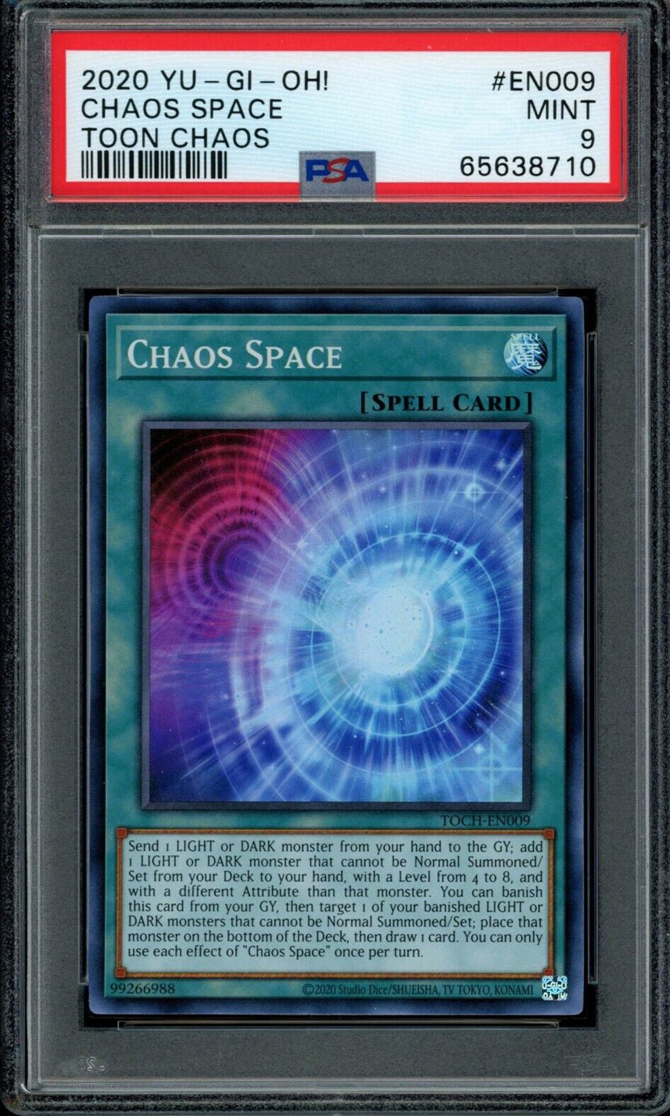CHAOS SPACE TOCH-EN009 Super Rare PSA 9 2020 Toon Chaos Unlimited C2 Yu-Gi-Oh Base Graded Cards - Hobby Gems