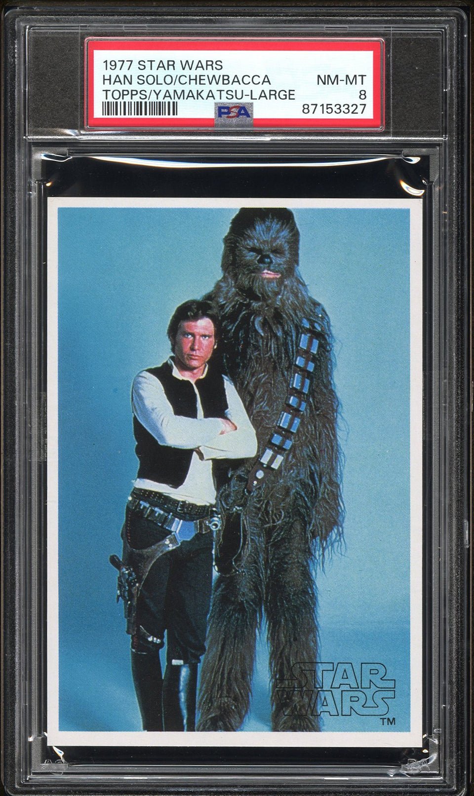 CHEWBACCA HAN SOLO PSA 8 1977 Topps Yamakatsu Star Wars Large C2 Star Wars Base - Hobby Gems