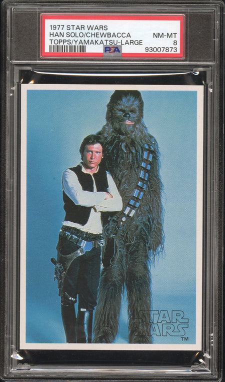 CHEWBACCA HAN SOLO PSA 8 1977 Topps Yamakatsu Star Wars Large C3 Star Wars Base Graded Cards - Hobby Gems